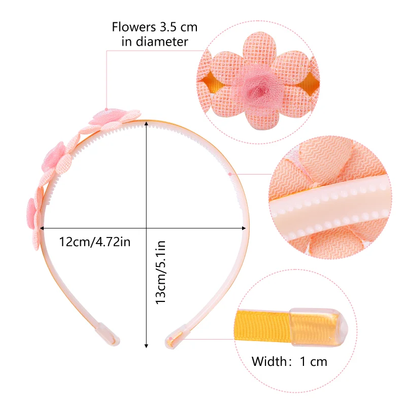 1 Pc Flower Headband for Wedding Kids Sweet Girls 5 Colors Solid Flower Hairband Princess Headwear Hair Accessories