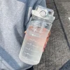 1500ml double drink transparent water bottle large capacity plastic straw water cup outdoor sports fitness portable Drink Bottle