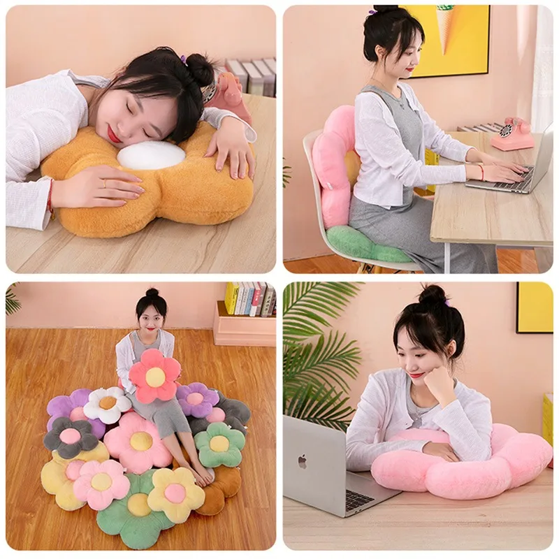 Chair Cushion Flower Plush Throw Pillow Soft Plant Living Bedroom Home Decor Sofa Cushions Birthday Gifts