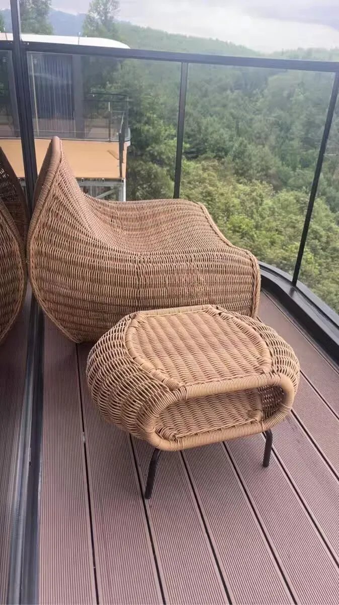 Balcony Outdoor Indoor Rattan Chair Furniture for Homestay Minimalist Southeast Asian Rattan Sofa Hotel Model Room Leisure Chair