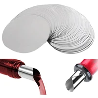 150 Pcs 3 Inch Silver Wine Pourer Discs Drip-Proof Drip Pouring Pour Spout Pour Wine Thin Slice 1