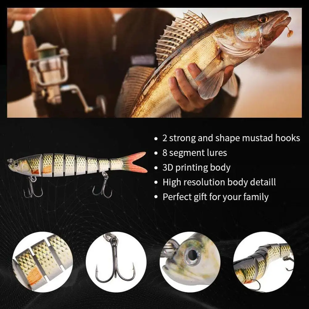 Swimbait Lure Fishing Lures,Lifelike Swimming Action, Durable, for Freshwater & Saltwater Fishing,Multi Jointed Fishing Lure - 4