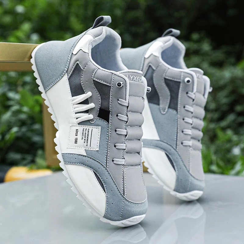 Fashion brand tenis men casual faux leather sneakers male wedged