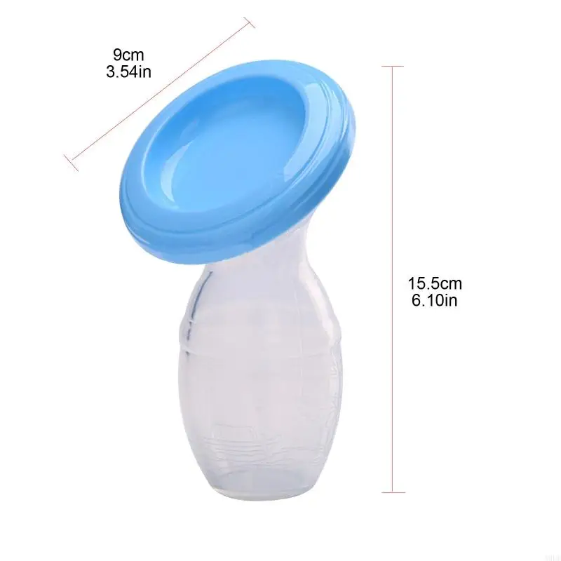 A9LE Manual Breast Silicone Anti Spills Breastpump Breastmilk Collector Cup for Newborn Baby Girls Boys Breastfeeding