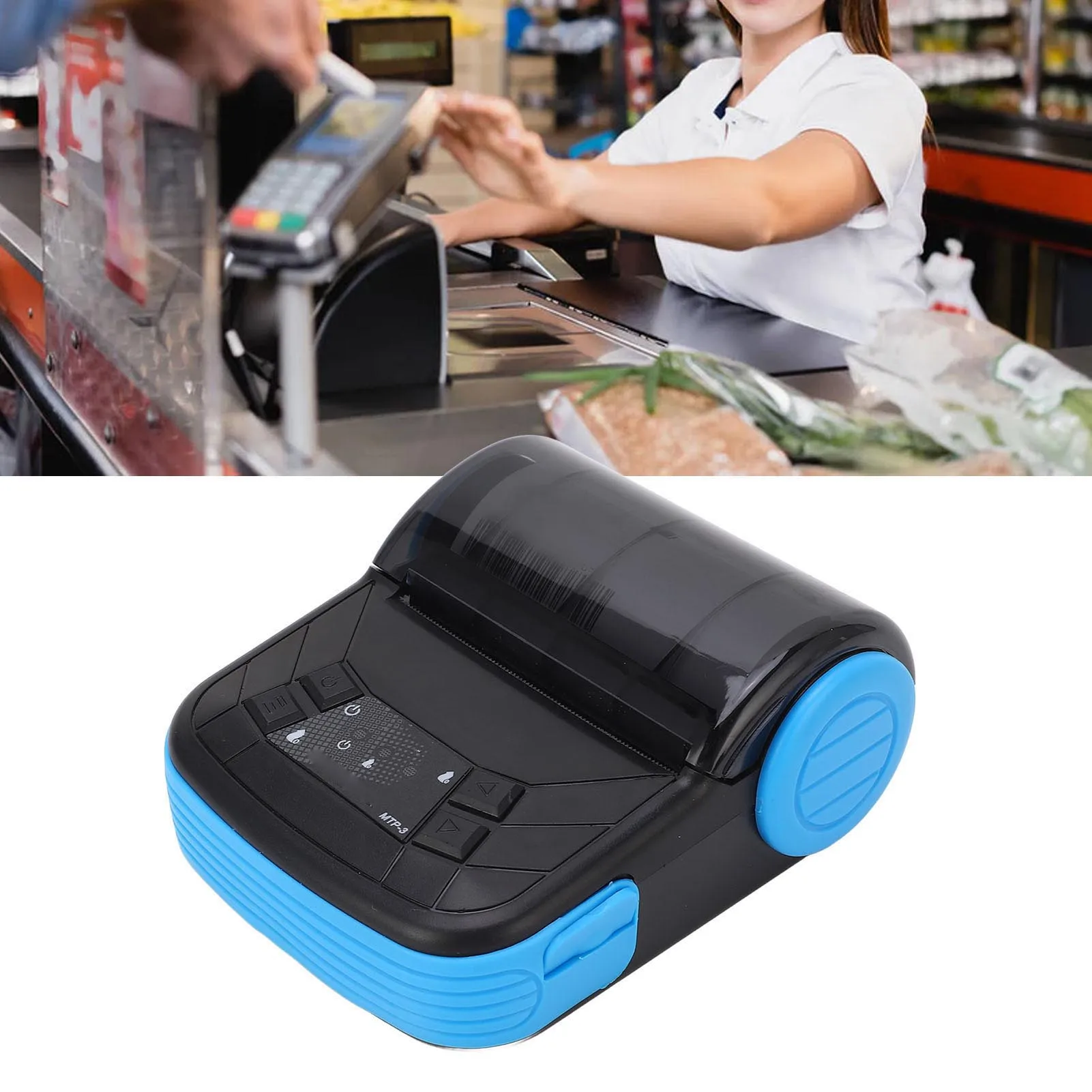New 80mm Portable Thermal Bluetooth Printer Thermal Bluetooth Printer Mini Wireless Portablefor Receipt Ticket Bill Invoice POS