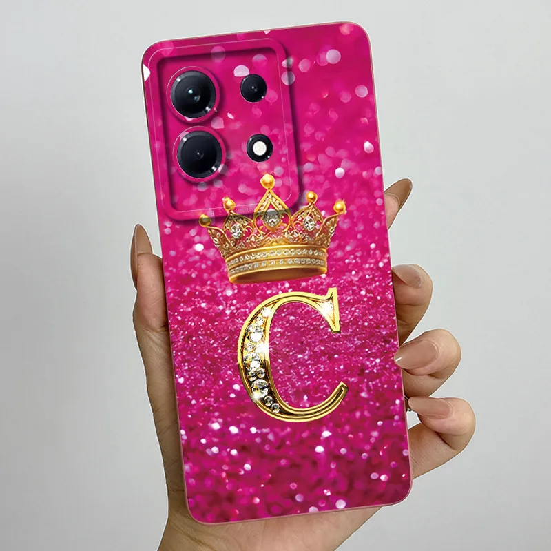 Stylish Initial Letter Phone Case - Soft Silicone TPU Lens Protector
