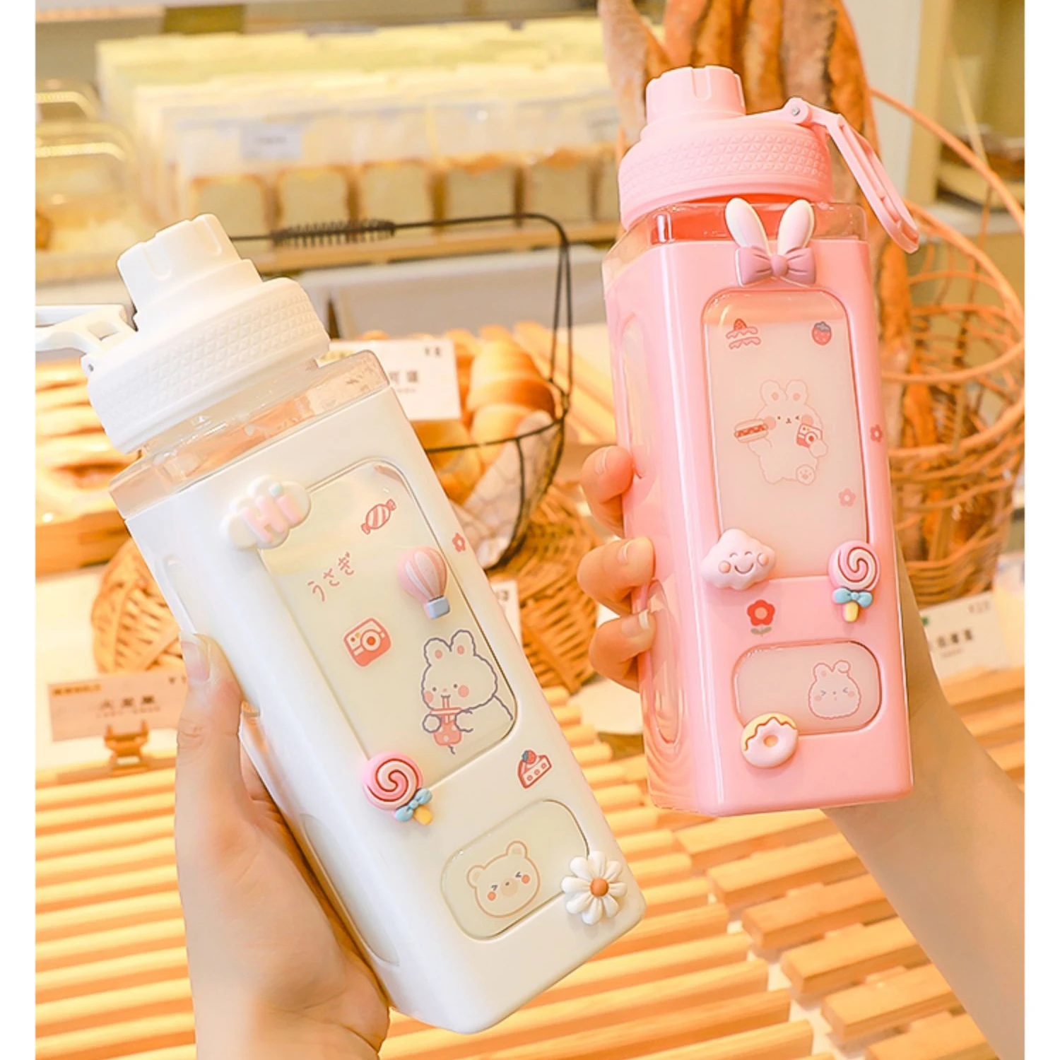 fufeisi Kawaii Water Bottle for Girls,Cute Kids Water Bottles with  Straw,700ml Portable LeakProof Bo…See more fufeisi Kawaii Water Bottle for