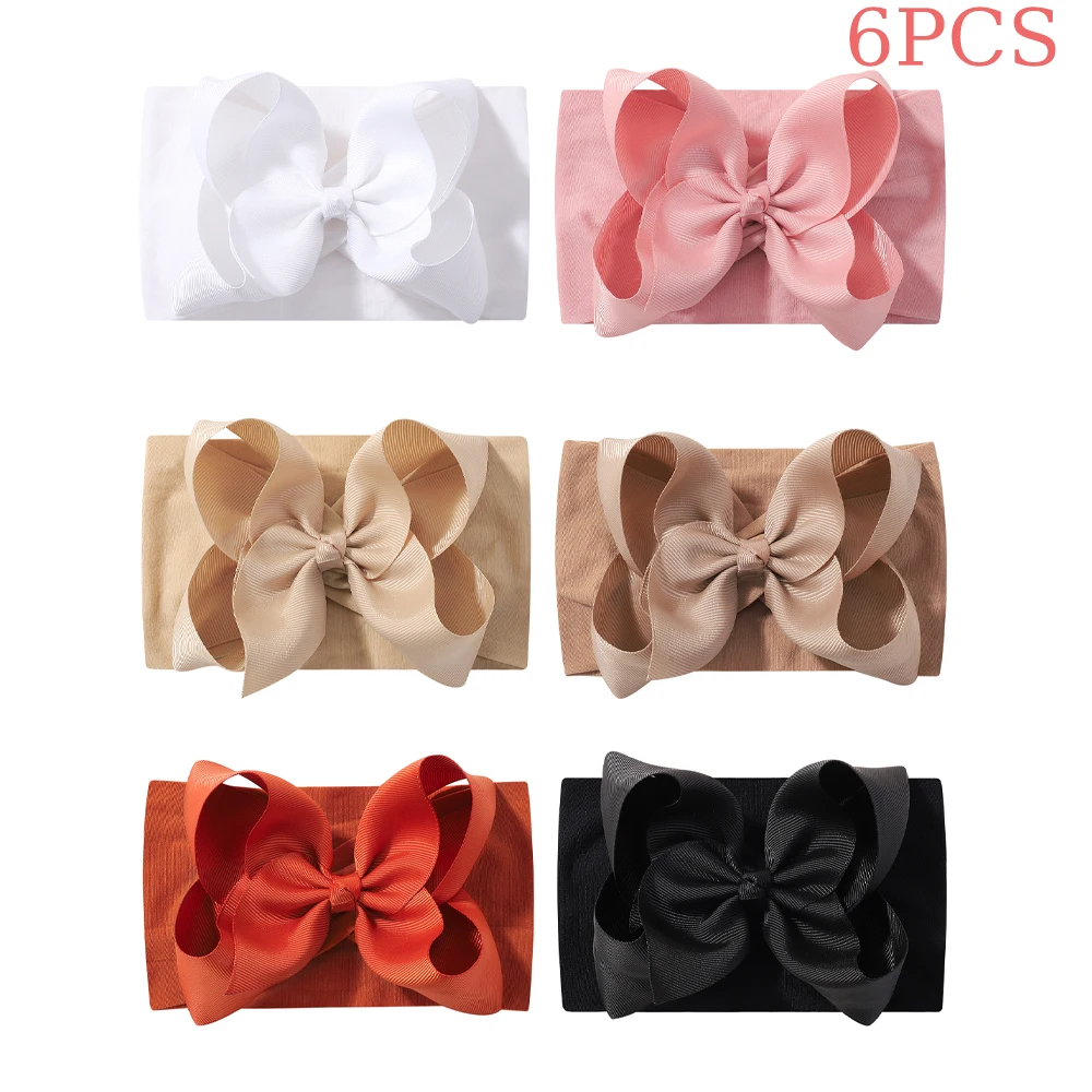 6/20PCS Soft Baby Headbands with 4.5 Inches Hair Bows Headwraps for Baby Girl Head Band Newborns Hair Accessories Hair Band