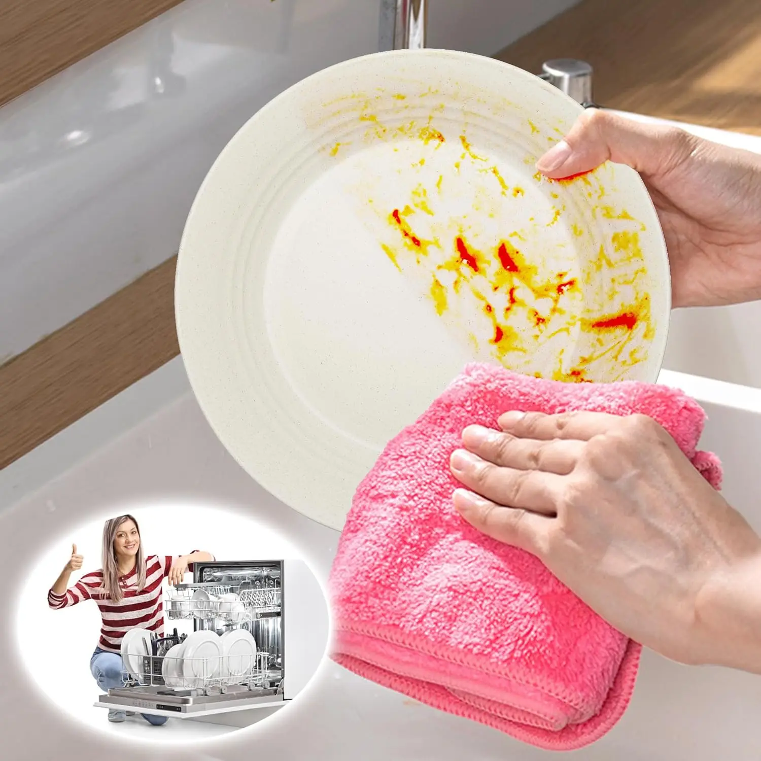 42-Piece Wheat Straw Dinnerware Set – Plates & Bowls 6