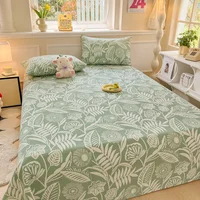 Three-piece Set Sheet Set Old Coarse Cloth Bed Sheet Thickened Linen Dormitory Student Bed Sheets and Pillowcases 2