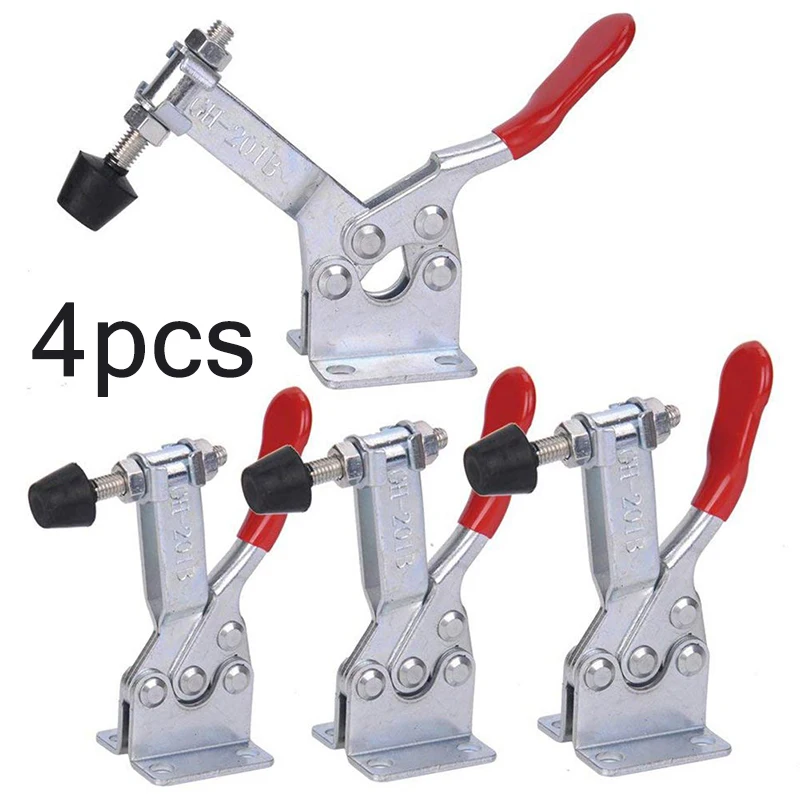 

4PCS Toggle Clamp GH-201B Heavy Duty Horizontal Quick Release Toggle Clamps Set Clamps Woodworking Hand Clip Tool