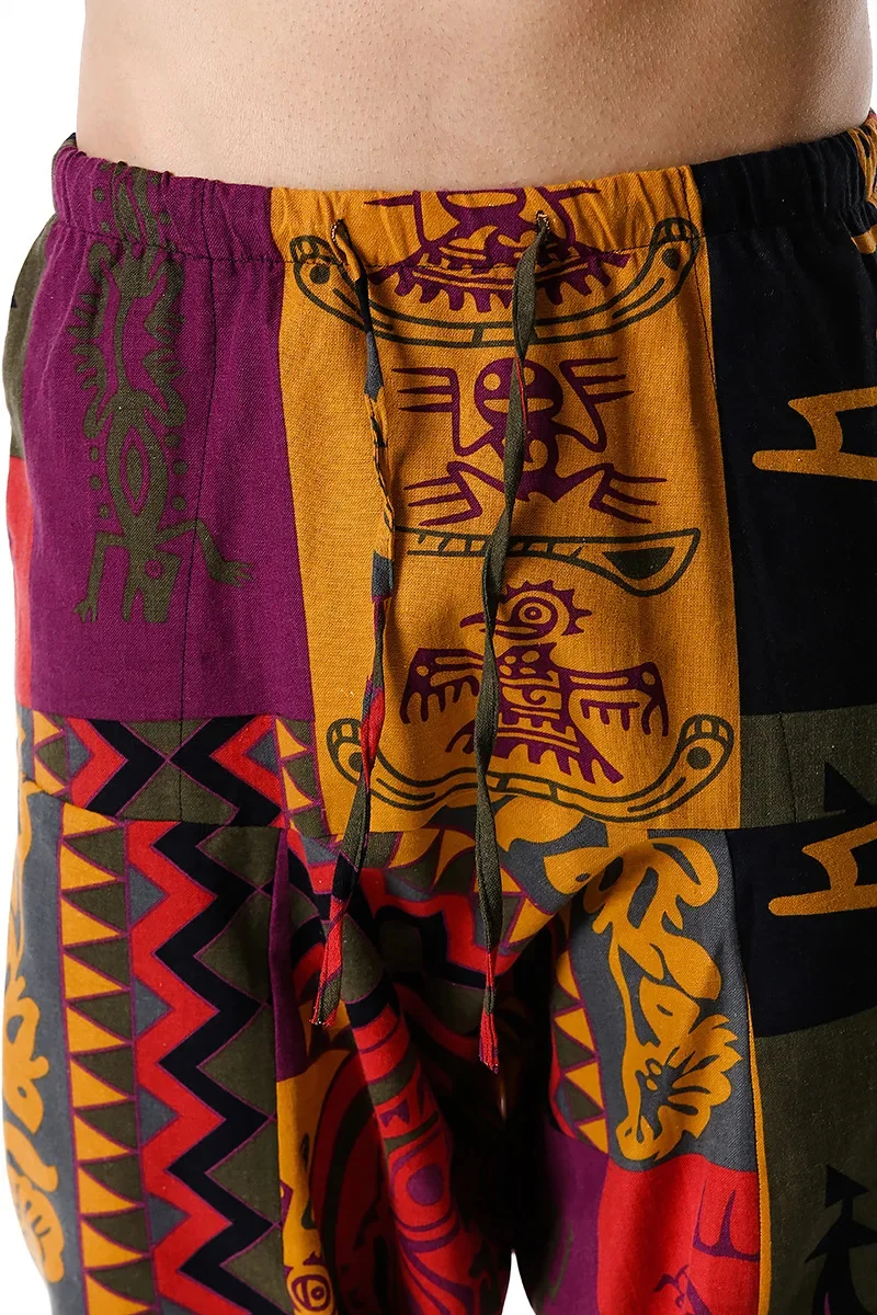 Description Picture 6 of itemMen's Pants African Print Drop Crotch Joggers Sweatpants Casual Hop Hippie Trousers