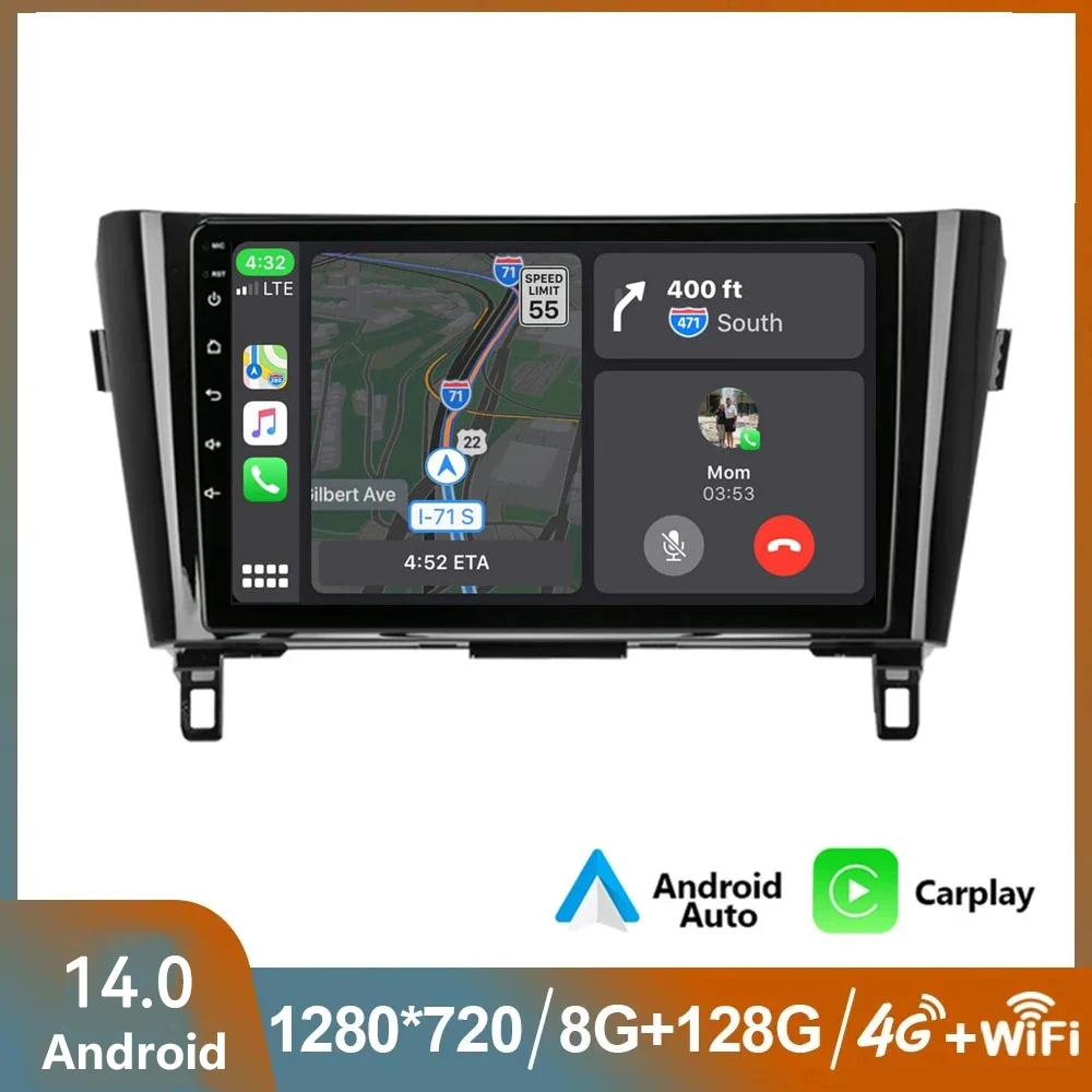

Автомагнитола для Nissan Qashqai J11 X-Trail 3 T32 2013 2014 2015 2016 2017 android 14 2Din автомобильный мультимедийный плеер GPS DSP Mirror link