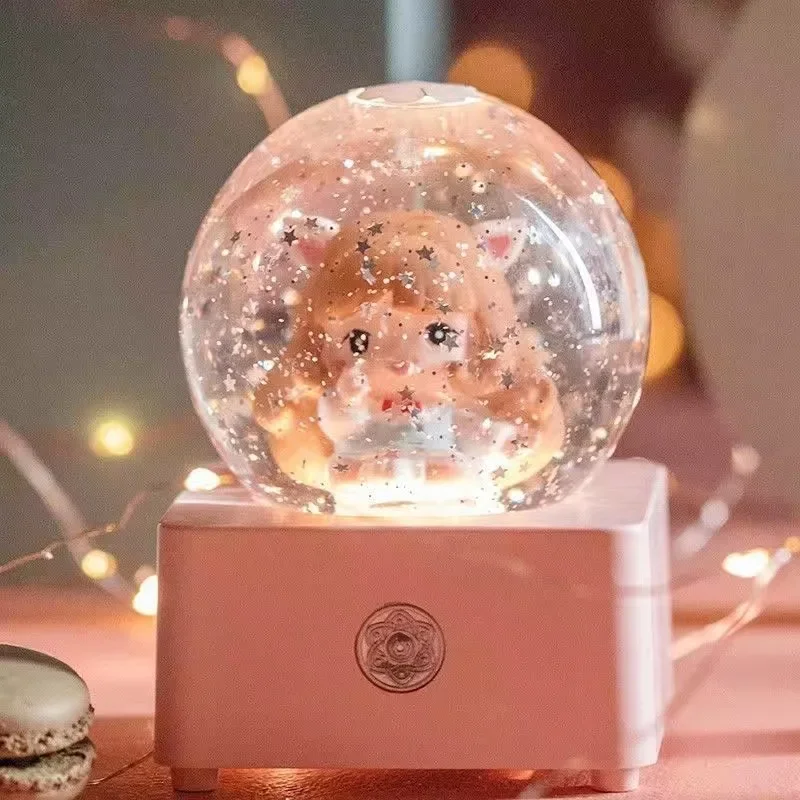 Christmas Snow Globe Music Box Novelty Crystal Snowflakes Ball