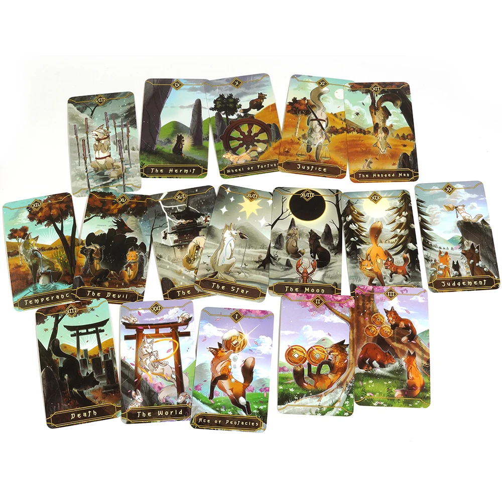 Seasonal Fox Tarot kitseysu to kitsune tarot 78 Cards Tarot english version 5