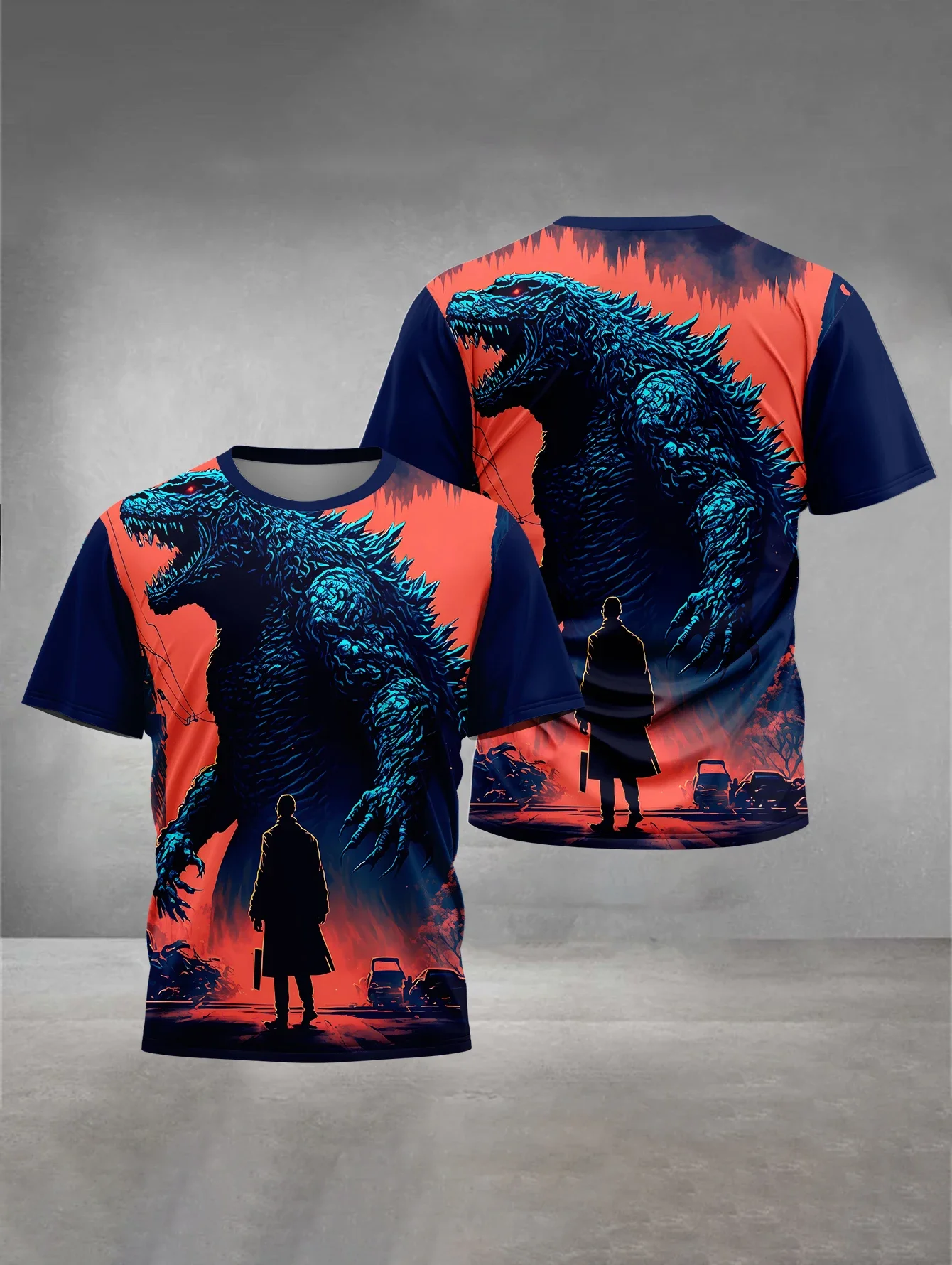 3D Print Godzilla Baby Clothing 5 to 14 Years Male Outdoor Clothes for Children Boy Girl Child T-Shirt Top Shirts 6
