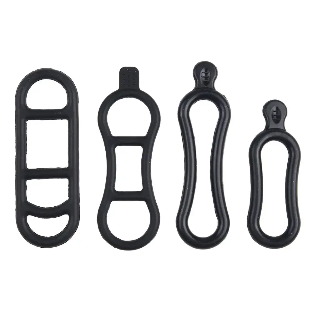 4/6Pcs Bicycle Cycling Silicone Elastic Strap Bandage Lamp Mount Holder