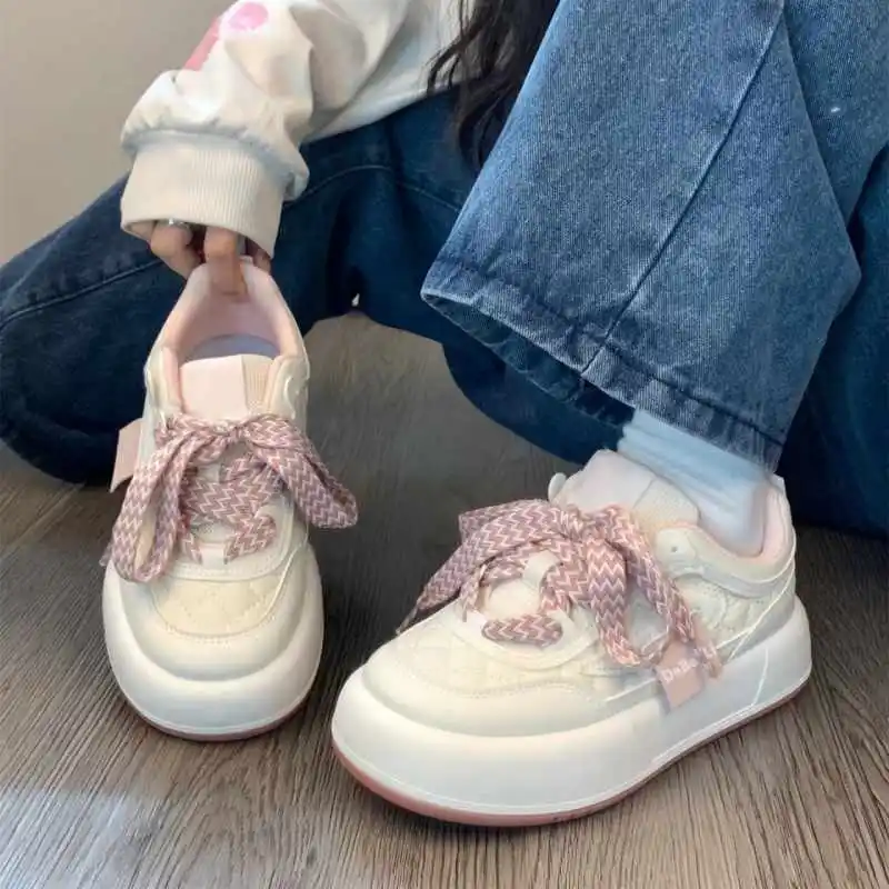 

BCEBYL Новая модная женская обувь на шнуровке Женская Вулканизированная обувь на плоской подошве женские кроссовки Женская обувь