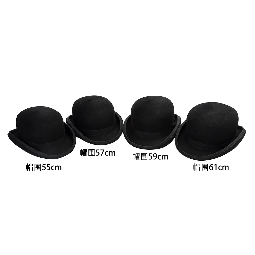Mistdawn Derby-Bowlerhut aus 100 % Wollfilz für Männer und Frauen, mit Satin gefüttert, modisch, Party, formelles Fedora-Kostüm, Zaubererhut, 4 Größen – Detail 1