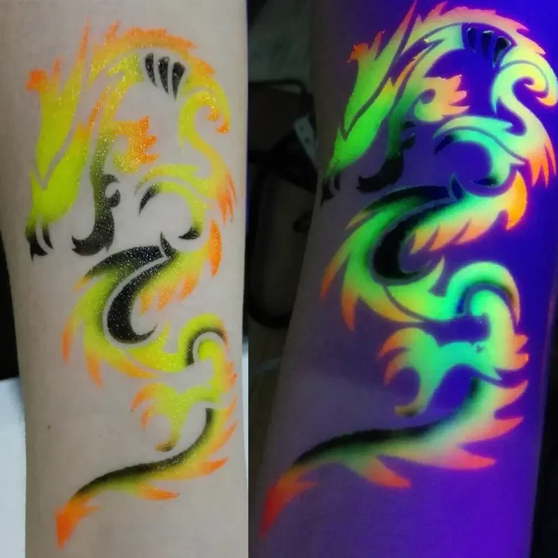 Fluorescent Inks for Airbrush Temporary Tattoo Ink 30ML/Bottle 4 Colors Body Painting Pigment for Choose Practice Tattoo Ink