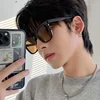 Fashion Square Sunglasses Women Clear Ocean Lens Shades UV400 Men Retro Rivets Decoration Orange Pink Sun Glasses Gafas De Sol 3