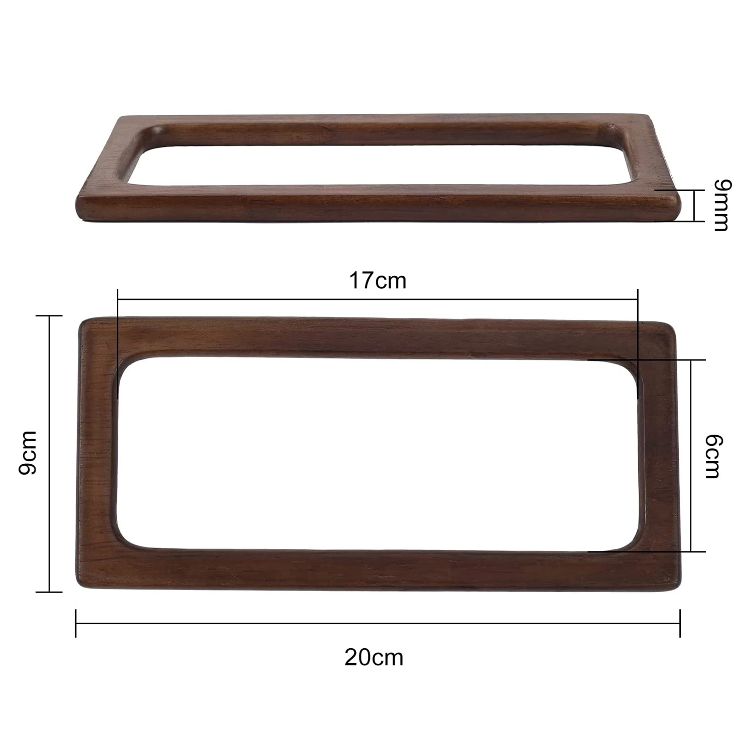 B14C 2Pcs 20Cm 직사각형 나무 가방 손잡이 DIY 바느질 브래킷 핸드백 액세서리 제작을위한 지갑 프레임 손잡이