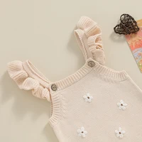 ma&baby 0-24M Newborn Infant Toddler Baby Girl Romper Floral Embroidery Knit Jumpsuit Sleeveless Overalls Summer Clothes 5