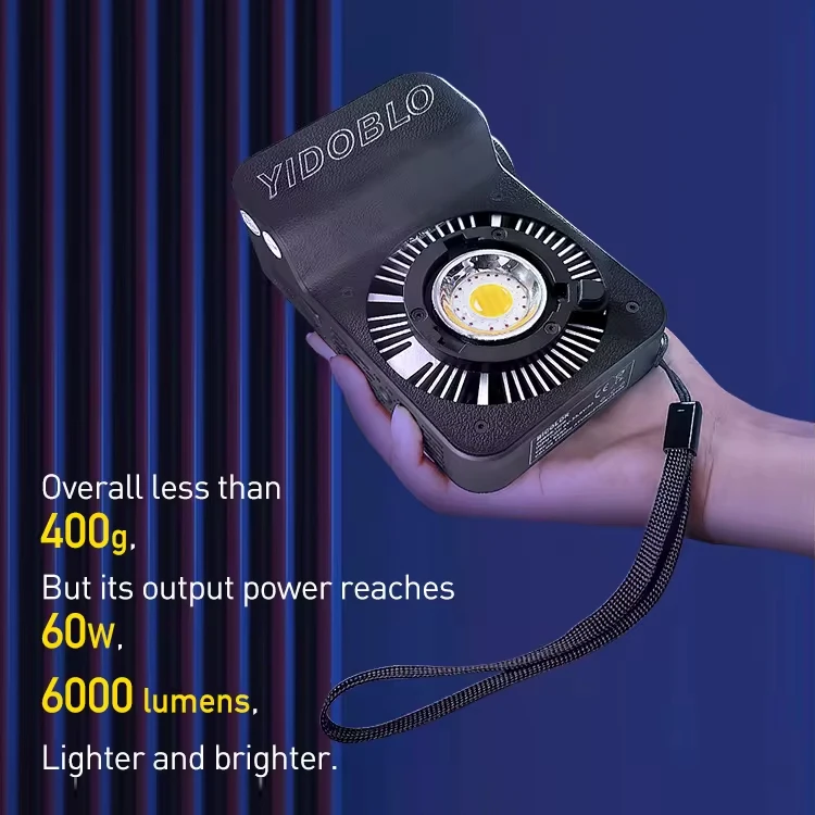 Портативный карманный фотовспышка Yidoblo ZC-60C 60W RGB Светодиодный 2700K-7500K