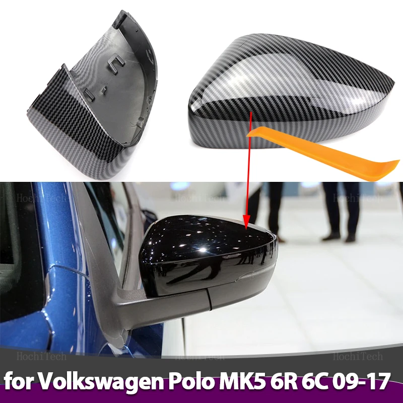 폭스 바겐 폭스 바겐 폴로 MK5 5 6R 6C 2009-2017 용 백미러 사이드 미러 커버 캡 쉘 교체