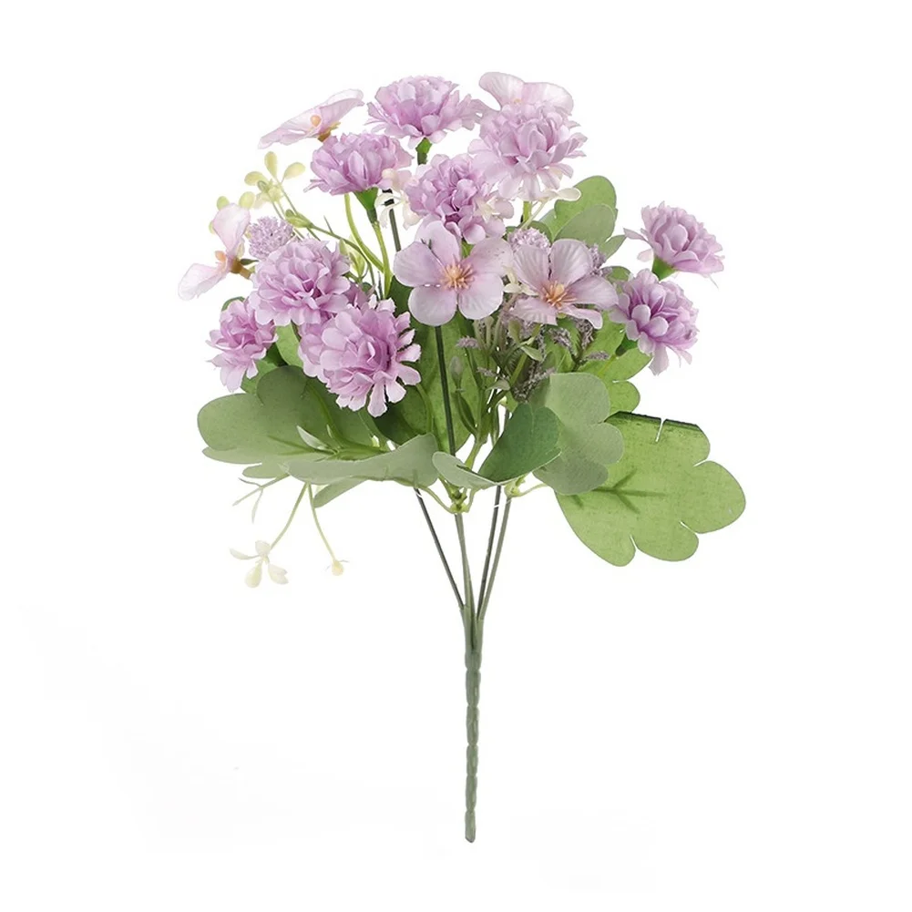 Seidenblumenstrauß, Kugelchrysanthemen, künstliche Blumen, Seidenmaterial: Hergestellt aus hochwertiger Seide für ein realistisches Aussehen. – Detail 11