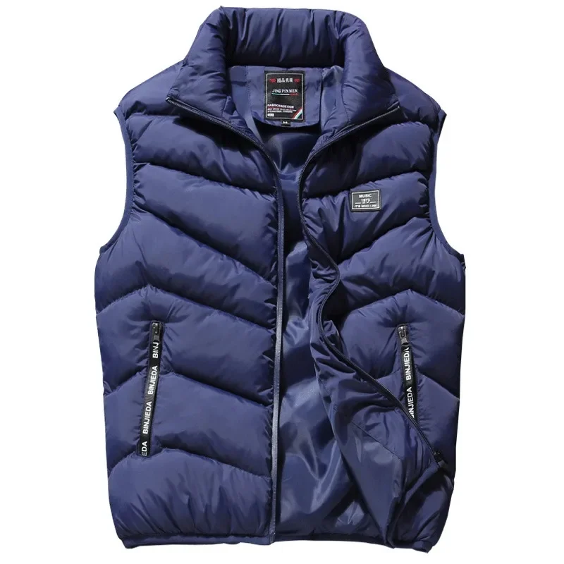 Men's Autumn and Winter Vest with Thick Down Cotton for Warmth