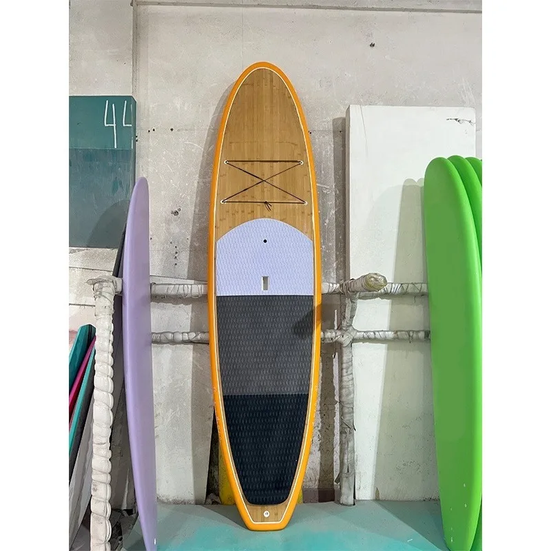Vollrundes 10'0 Bambus Surfing SUP Paddleboard Ultraleichtes Epoxy Vertikales Meerwasser-Paddelboard