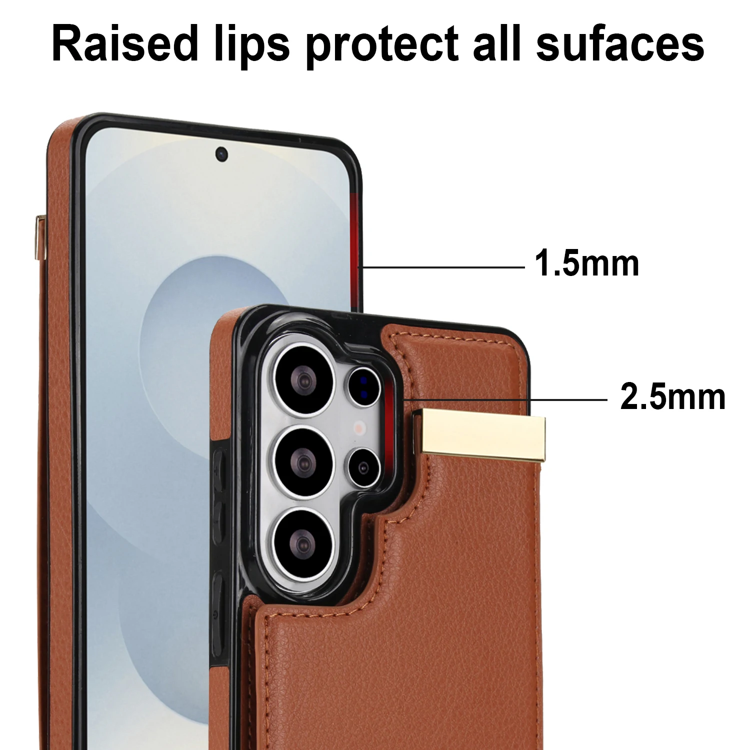 Leather Flip Phone Case With Card Holder For Samsung Galaxy_voghion.com