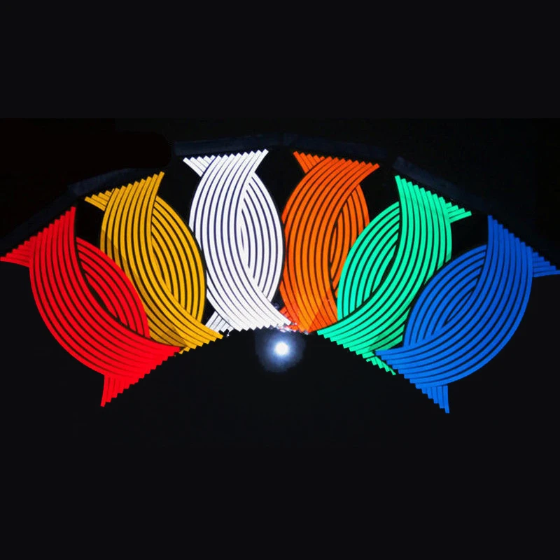 Universal 17" 18" Motorcycle Wheel Tire Reflective Tape Sticker Motorcycle Automobile Decal Moto Decoration Accessories