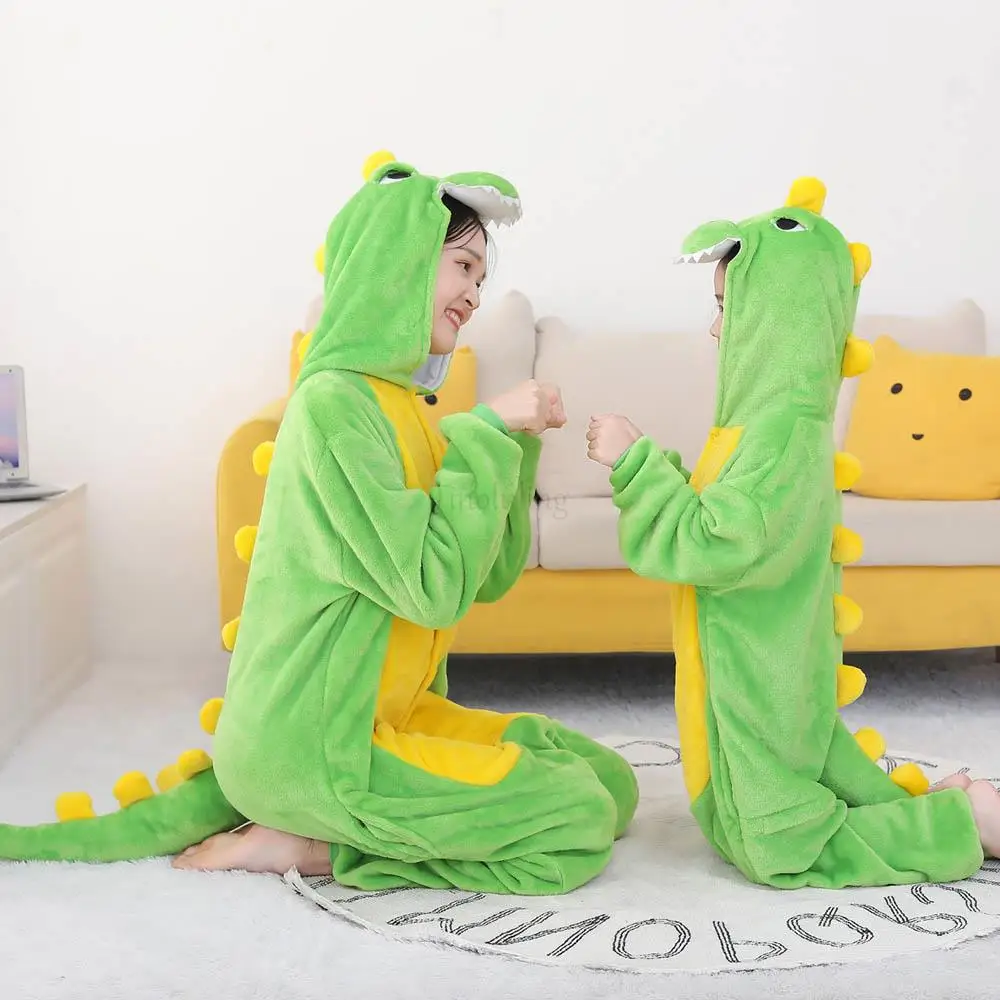 One Piece Hooded Dinosaur Kigurumi Pajamas Flannel Boys Jumpsuits Halloween Cosplay Costume Unicorn Kigurumi Onesies for Kids