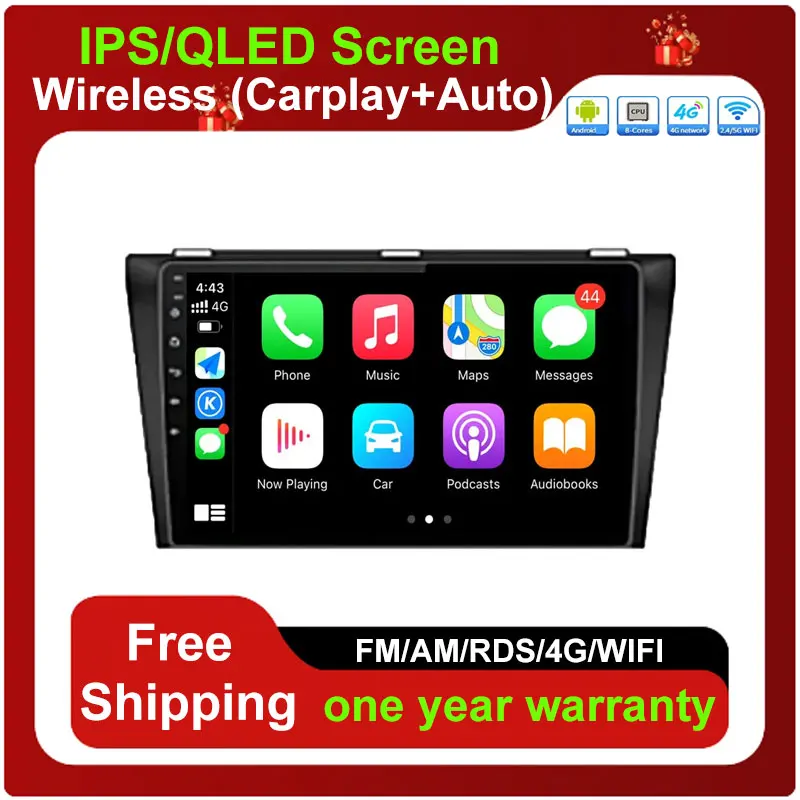 

DSP Carplay Android 13 для MAZDA 3 2004-2009 автомобильное радио, мультимедийный стереоплеер, Wi-Fi, GPS-навигация, без DVD