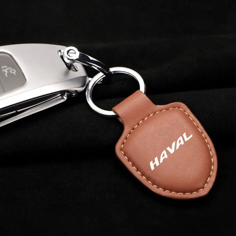 자동차 럭셔리 PU  가죽 끈 실드 모델링 키 체인, 남성 여성 쉴드 모델링 키 링 쥬얼리 Haval H1 H2 H3 H6