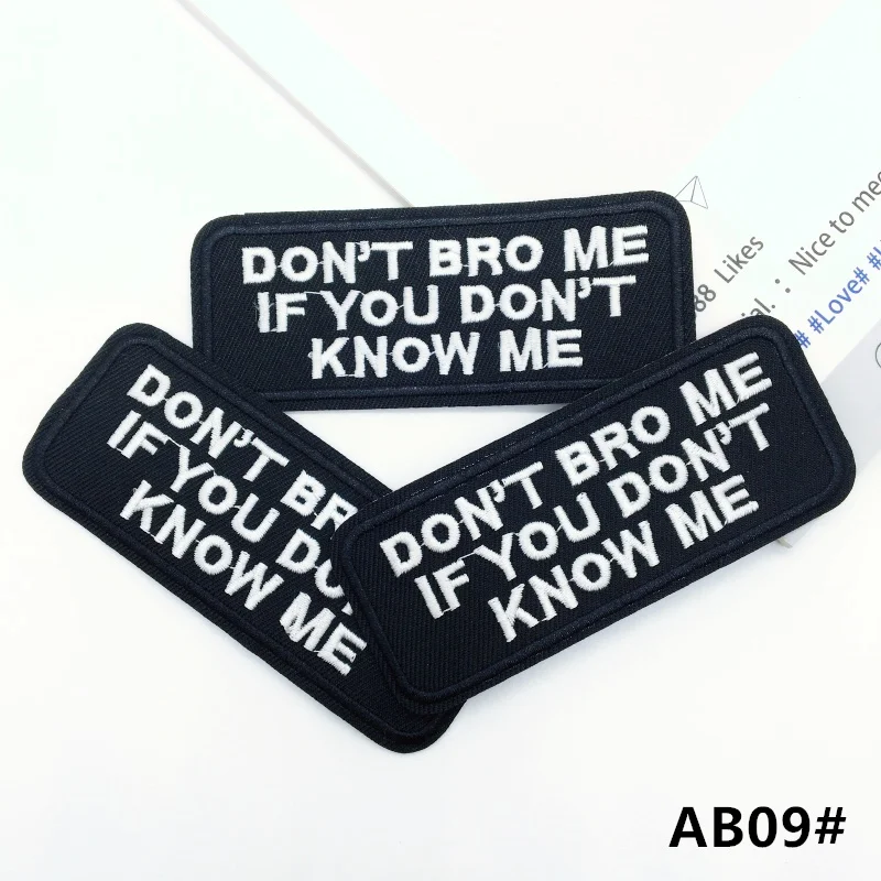 3 teile/los Buchstaben Gestickte Patches für Kleidung Eisen auf Patches Text DIY Applikationen für Kleidung Jacke Streifen Slogan Aufkleber – Detail 16