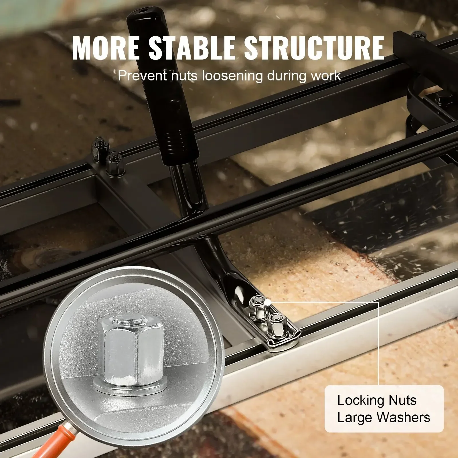 VEVOR Frame Support for Horizontal Shear Saw Length Adjustable 355-914mm Support for Wood Work w Outdoor Galvanized 3