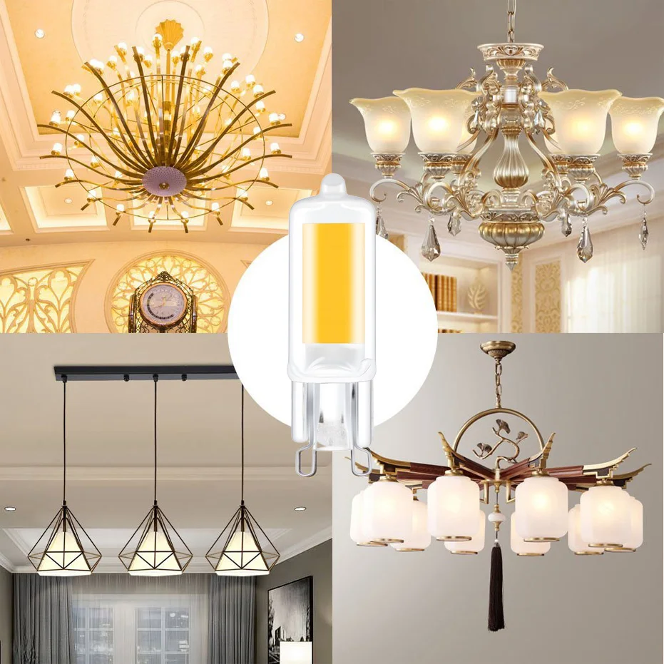 G9 LED 전구 3W COB 유리 램프 220V 110V 웜 화이트 3000K 화이트 6000K 에너지 절약 조명 할로겐 크리스탈 샹들리에 대체