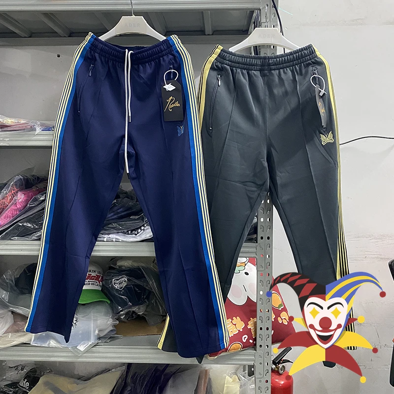 

Needles Drawstring Pants Men Women Track Embroidered Butterfly Sweatpants AWGE Trousers