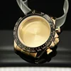 Silver Sapphire Crystal Watch Case Tape Style Bracelet for Daytona VK63 VK64 Movement Caseeramic Parts 29-30.5mm Dial No Logo