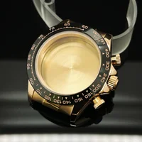 Silver Sapphire Crystal Watch Case Tape Style Bracelet for Daytona VK63 VK64 Movement Caseeramic Parts 29-30.5mm Dial No Logo