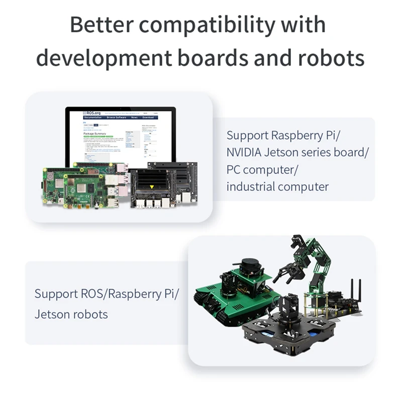 LD06 Lidar LD19 D300 DTOF 3D Scanner 12M Range 360° Black Support ROS ROS2 Raspberry Pi Jetson Robotics Mapping