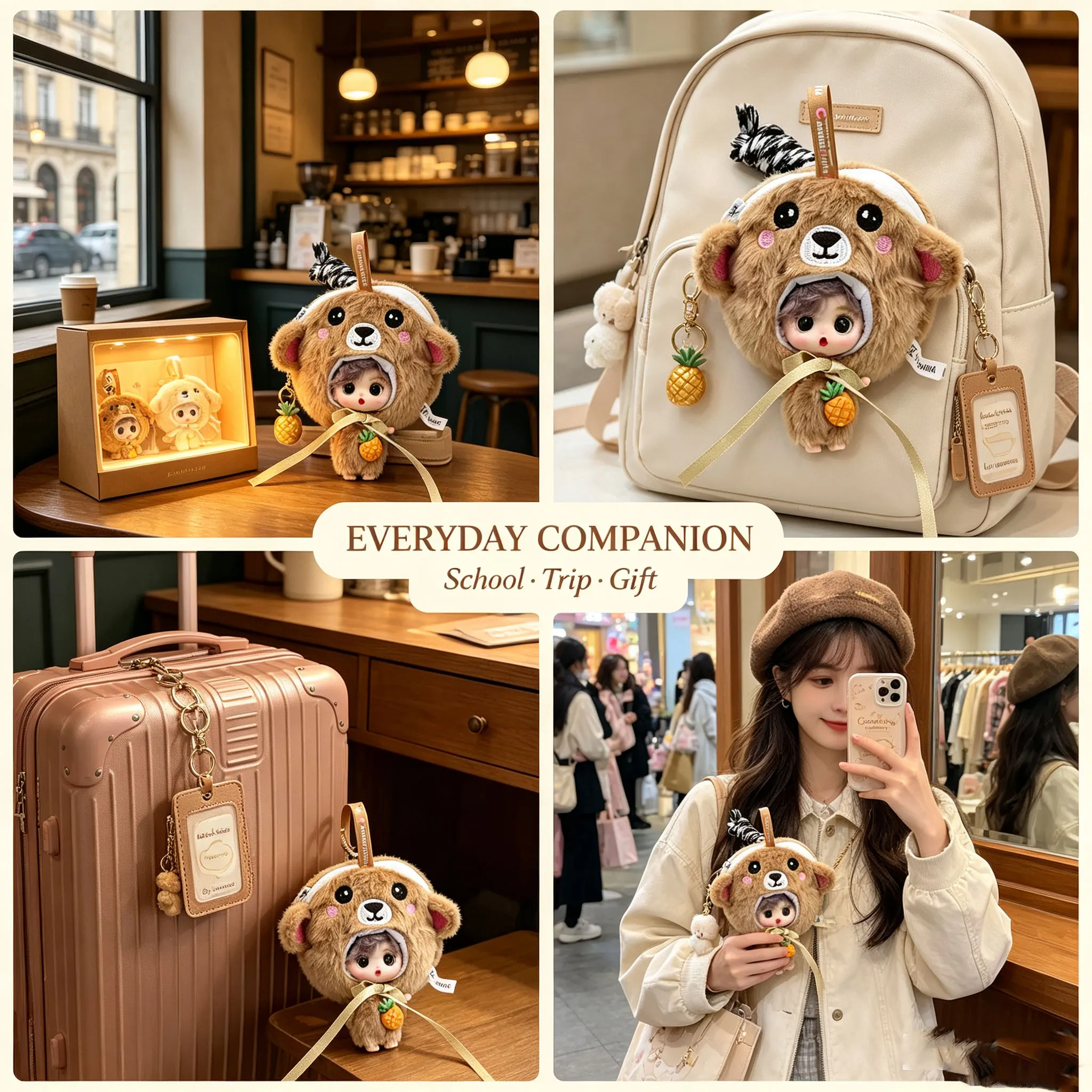 DIY 동물 인형 시크릿 박스 부드러운 털 컬렉션 지갑 시리즈 테마, 귀여운 액션 피규어 서프라이즈 패키지 펜던트 장난감 소녀 선물