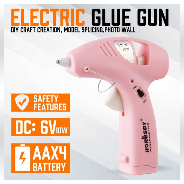 Pink 10W Hot Melt Glue Gun Craft DIY Repair Tool Wireless Glue Gun