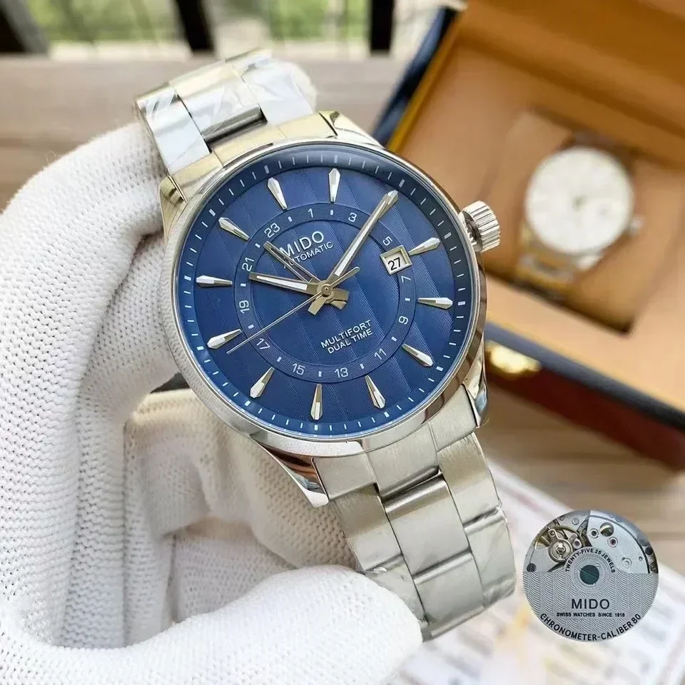 

Fashion Mens Watch Automatic mechanical MIDO Design Super Ocean White Blue Wrist Top Quality 904L Stainless steel AAA