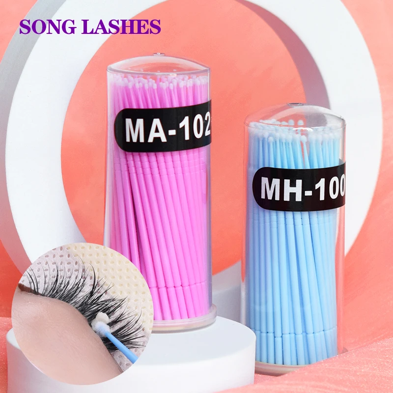 

Songlashes Beautiful Colorful Micro Brushes Haping Eyelashes Skim Cotton Ball Material Eyelashes Extensions Tools