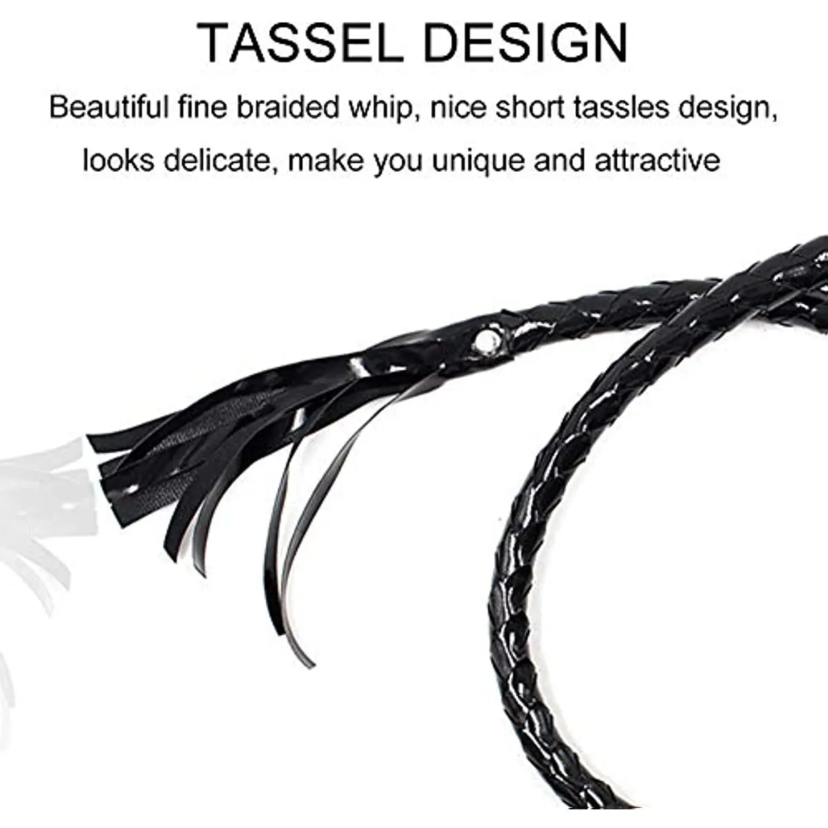 Whip Leather Black Long Snake Whip Horse Riding Equestrianism Whips Woven Leather Whip Cosplay Party S_voghion.com