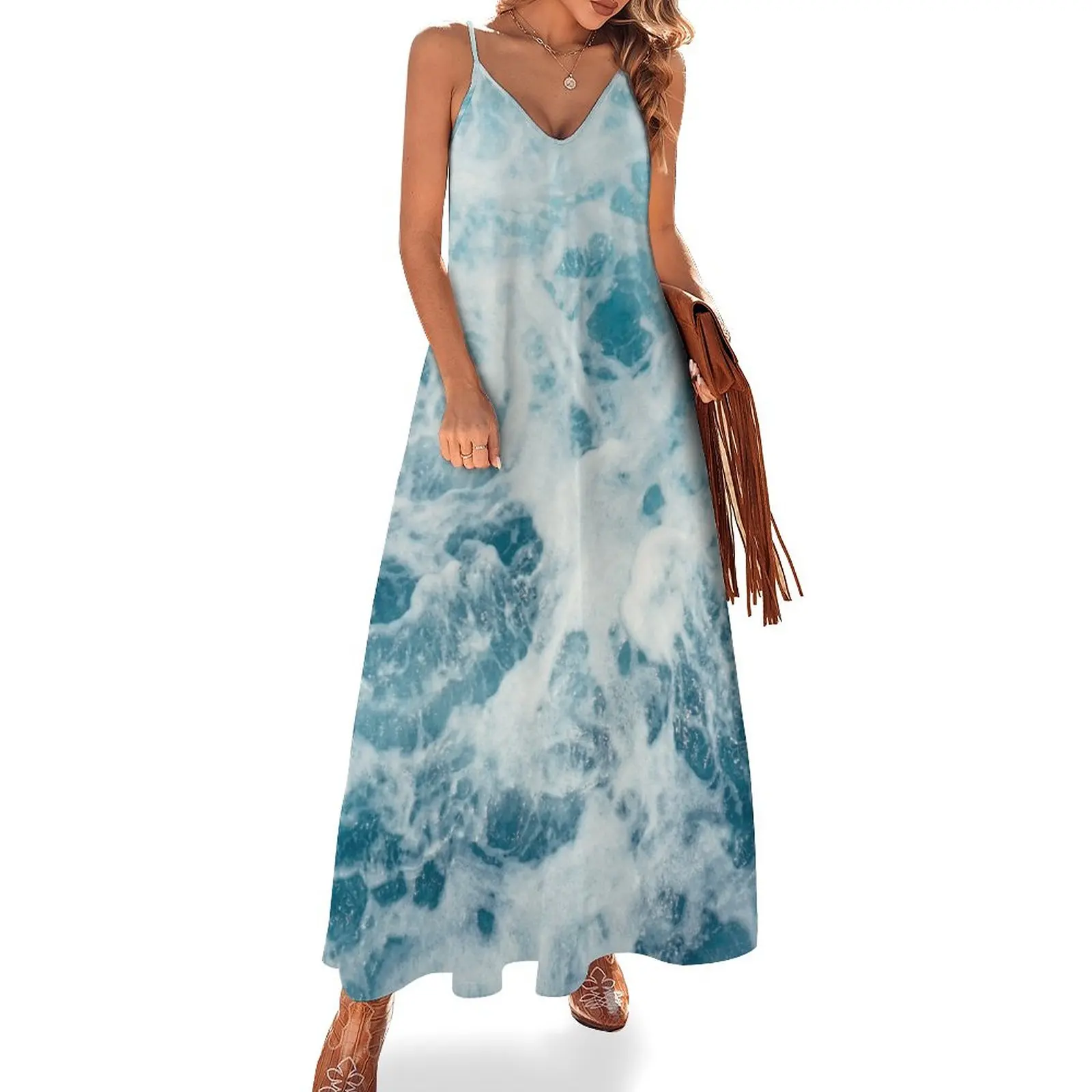 

Sea Waves in the Ocean Sleeveless Dress dresses with long sleeves Aesthetic clothing summer dresses for women 2024